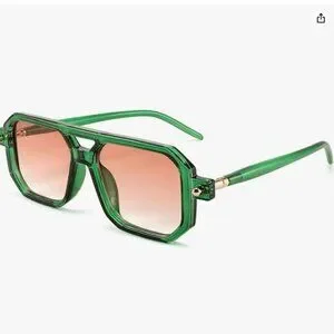 Vintage Square 70s Flat Aviator Classic Retro Stylish Frame UV400 B2622 Vintage Square 70s Flat Aviator Sunglasses Women Men Classic  main image 4
